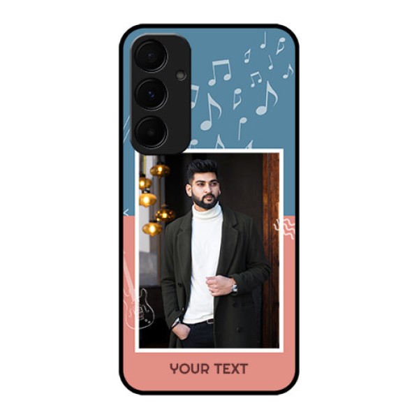 Samsung Galaxy A35 5G Custom Glass Phone Case - With Color Musical Note Design Samsung Galaxy A35 5G Custom Glass Phone Case - With Color Musical Note Design