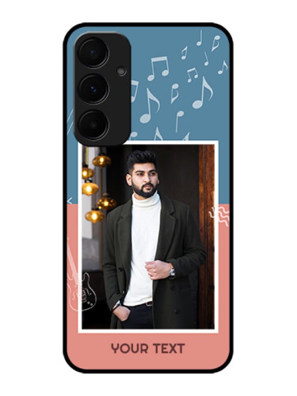 Custom Samsung Galaxy A35 5G Custom Glass Phone Case - With Color Musical Note Design