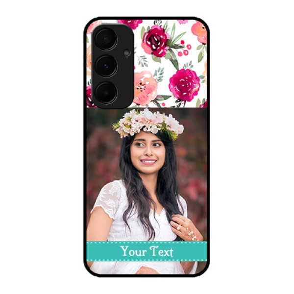 Samsung Galaxy A35 5G Custom Glass Phone Case - Water Colors Floral Design Samsung Galaxy A35 5G Custom Glass Phone Case - Water Colors Floral Design