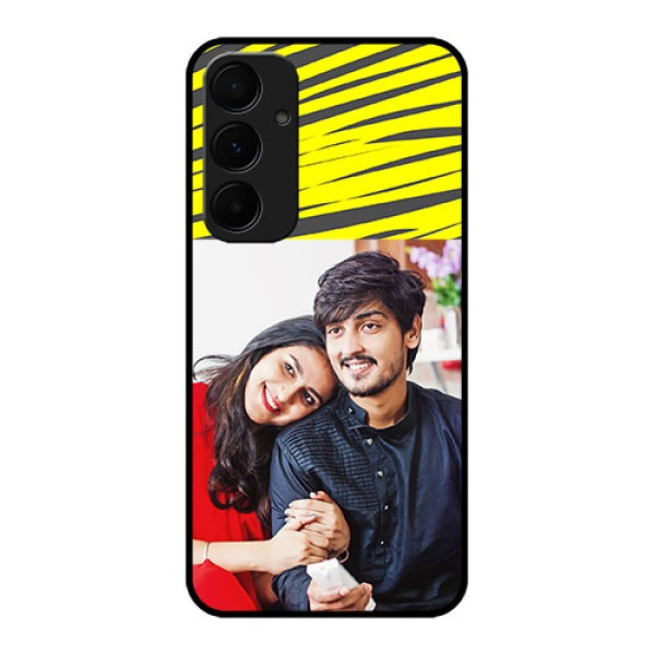 Samsung Galaxy A35 5G Custom Glass Phone Case - Yellow Abstract Design