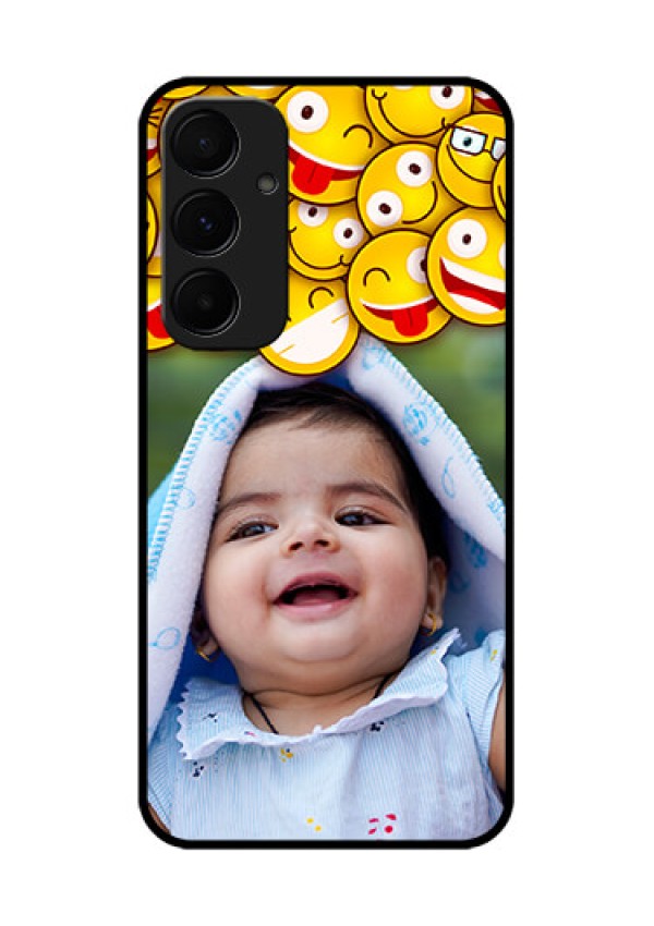 Samsung Galaxy A35 5G Custom Glass Phone Case - With Smiley Emoji Design