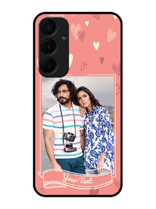 Custom Samsung Galaxy A35 5G Custom Glass Phone Case - Love Doodle Art Design