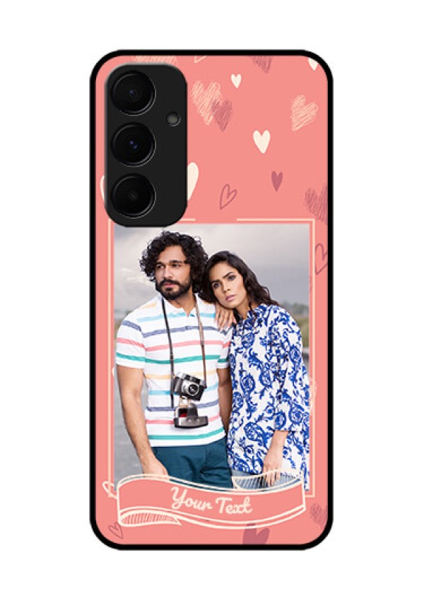 Samsung Galaxy A35 5G Custom Glass Phone Case - Love Doodle Art Design