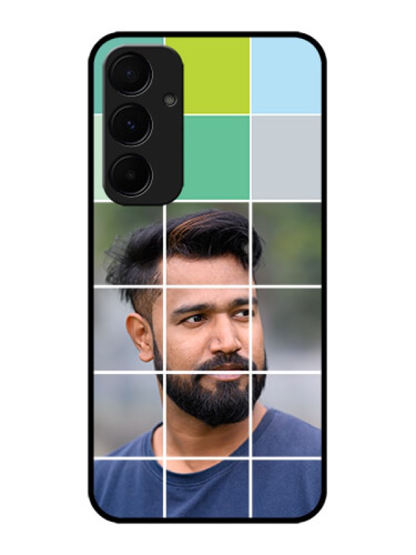 Custom Samsung Galaxy A35 5G Custom Glass Phone Case - With White Box Pattern