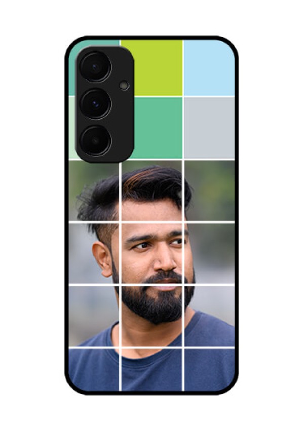 Samsung Galaxy A35 5G Custom Glass Phone Case - With White Box Pattern