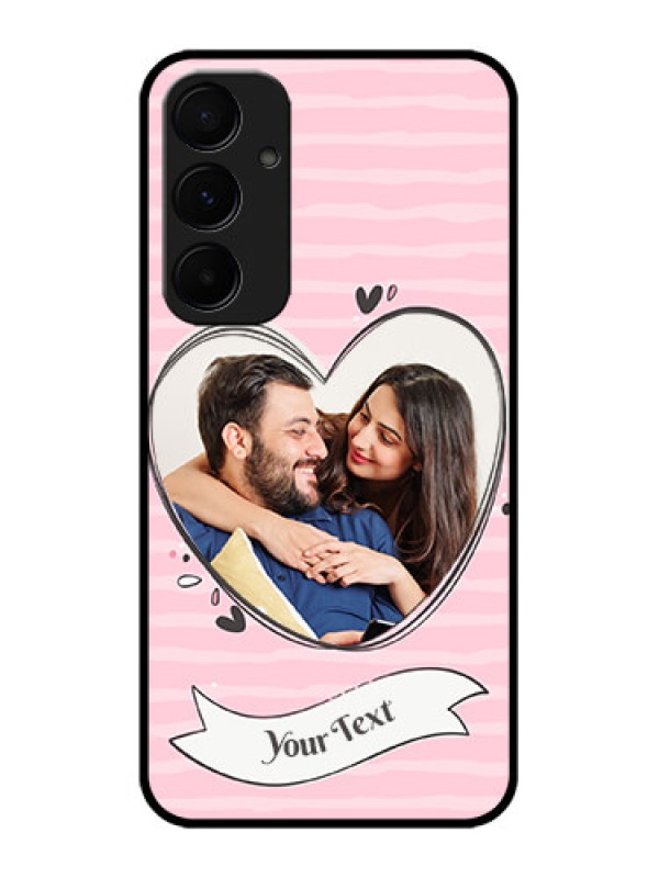 Custom Samsung Galaxy A35 5G Custom Glass Phone Case - Vintage Heart Design