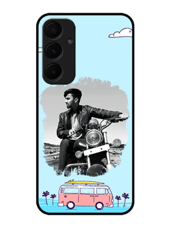 Custom Samsung Galaxy A35 5G Custom Glass Phone Case - Travel & Adventure Design