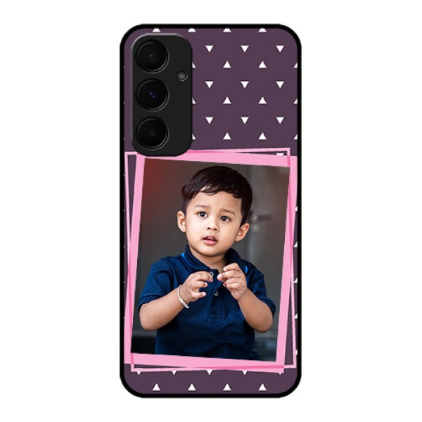Samsung Galaxy A35 5G Custom Glass Phone Case - Triangle Pattern Dotted Design Samsung Galaxy A35 5G Custom Glass Phone Case - Triangle Pattern Dotted Design