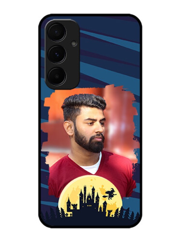 Custom Samsung Galaxy A35 5G Custom Glass Phone Case - Halloween Witch Design