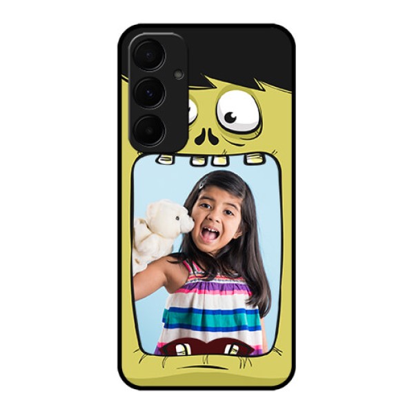 Samsung Galaxy A35 5G Custom Glass Phone Case - Cartoon Monster Back Case Design