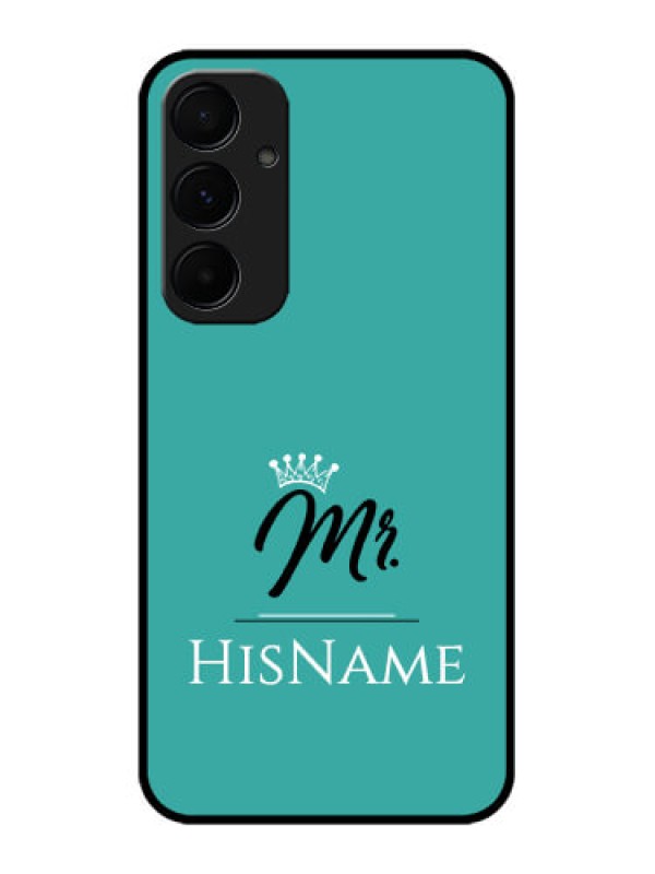 Custom Samsung Galaxy A35 5G Custom Glass Phone Case - Mr With Name Design