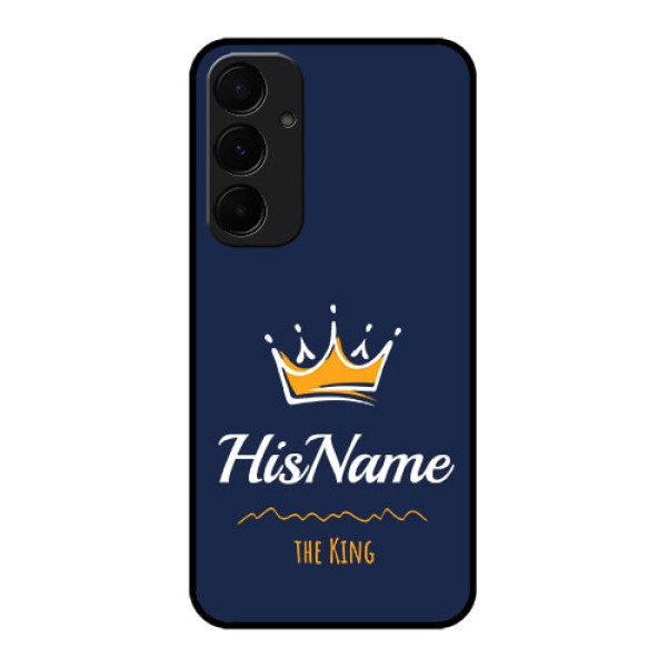 Samsung Galaxy A35 5G Custom Glass Phone Case - King With Name Design