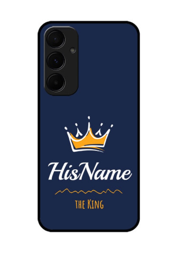 Samsung Galaxy A35 5G Custom Glass Phone Case - King With Name Design
