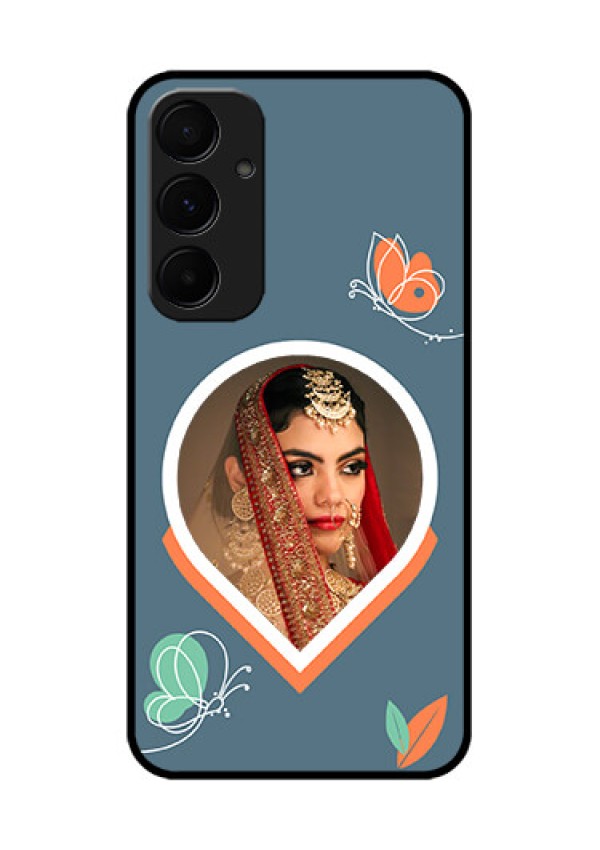 Samsung Galaxy A35 5G Custom Glass Phone Case - Droplet Butterflies Design