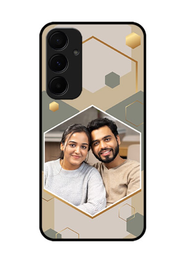 Samsung Galaxy A35 5G Custom Glass Phone Case - Stylish Hexagon Pattern Design