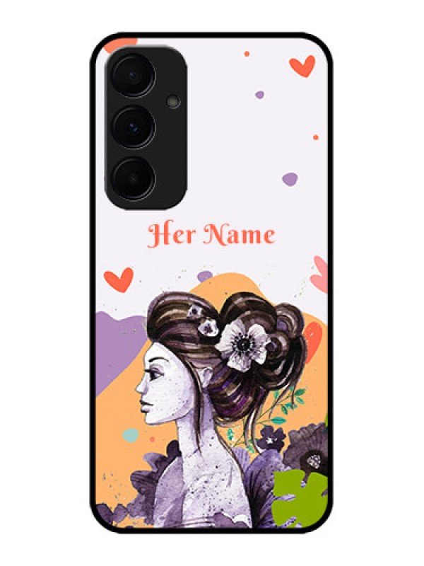 Custom Samsung Galaxy A35 5G Custom Glass Phone Case - Woman And Nature Design