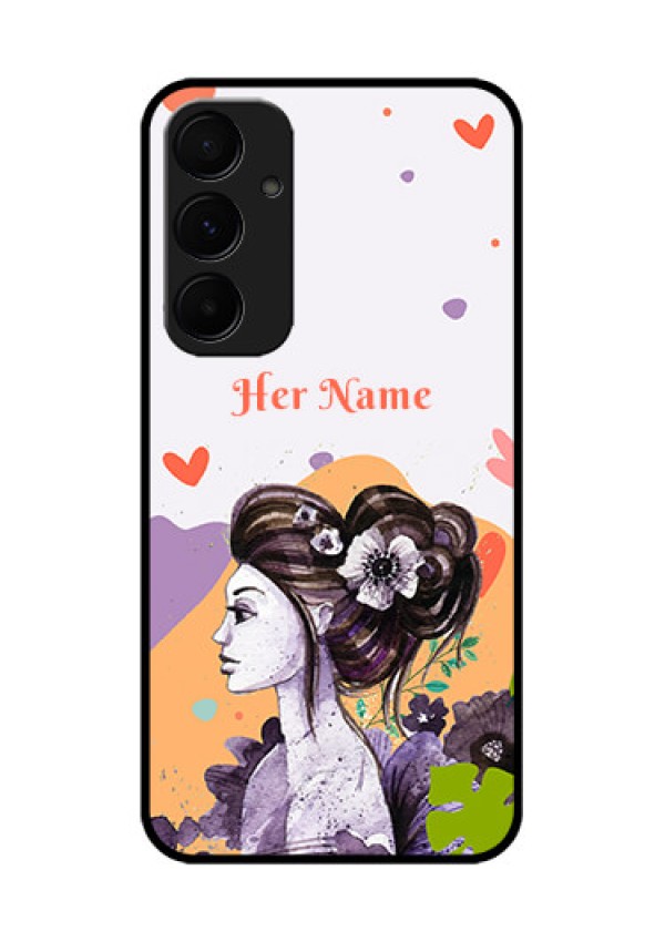 Samsung Galaxy A35 5G Custom Glass Phone Case - Woman And Nature Design