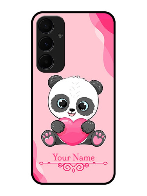Custom Samsung Galaxy A35 5G Custom Glass Phone Case - Cute Panda Design