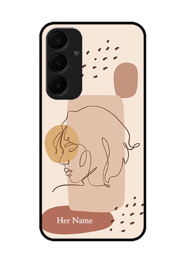 Samsung Galaxy A35 5G Custom Glass Phone Case - Calm Woman Line Art Design