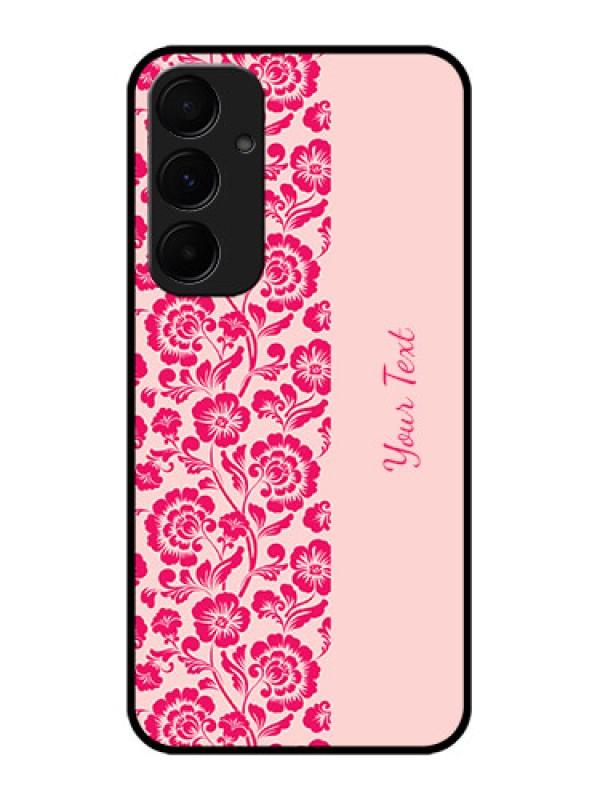 Custom Samsung Galaxy A35 5G Custom Glass Phone Case - Attractive Floral Pattern Design