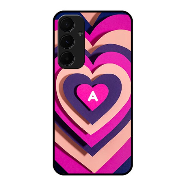 Samsung Galaxy A35 5G Custom Glass Phone Case - Cute Heart Pattern Design Samsung Galaxy A35 5G Custom Glass Phone Case - Cute Heart Pattern Design