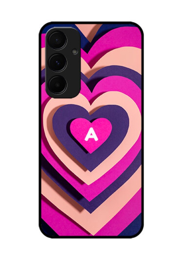 Samsung Galaxy A35 5G Custom Glass Phone Case - Cute Heart Pattern Design