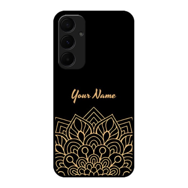 Samsung Galaxy A35 5G Custom Glass Phone Case - Golden Mandala Design