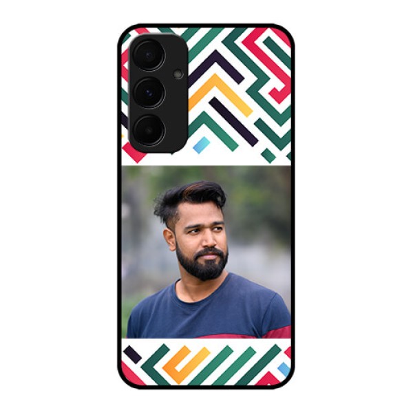 Samsung Galaxy A35 5G Custom Glass Phone Case - Colorful Maze Pattern Design Samsung Galaxy A35 5G Custom Glass Phone Case - Colorful Maze Pattern Design