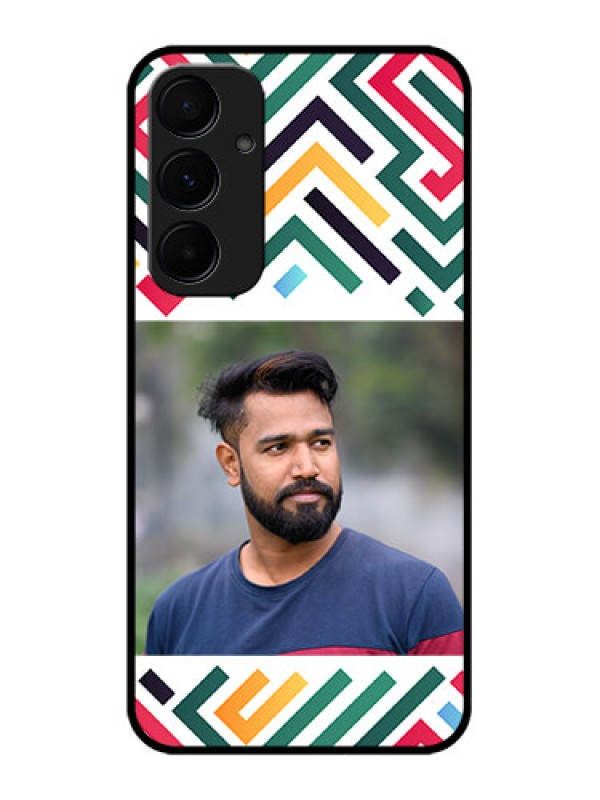 Custom Samsung Galaxy A35 5G Custom Glass Phone Case - Colorful Maze Pattern Design