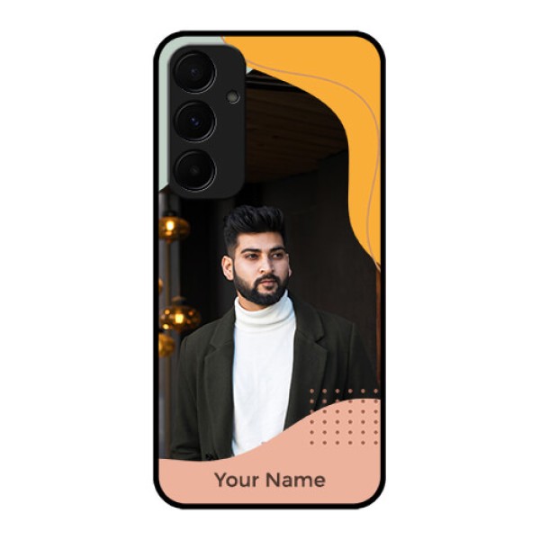Samsung Galaxy A35 5G Custom Glass Phone Case - Tri - Coloured Overlay Design Samsung Galaxy A35 5G Custom Glass Phone Case - Tri - Coloured Overlay Design