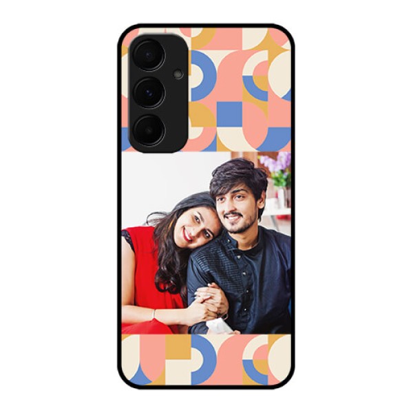 Samsung Galaxy A35 5G Custom Glass Phone Case - Semi - Circle Maze Pattern Design Samsung Galaxy A35 5G Custom Glass Phone Case - Semi - Circle Maze Pattern Design
