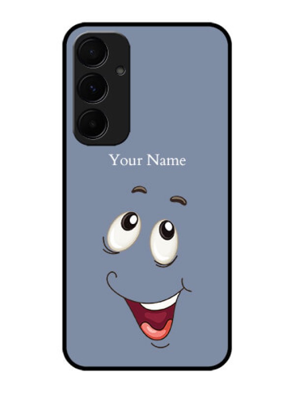 Custom Samsung Galaxy A35 5G Custom Glass Phone Case - Laughing Cartoon Face Design