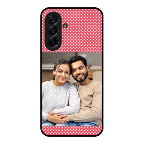 Galaxy A36 5G Custom Glass Phone Case - White Dotted Design