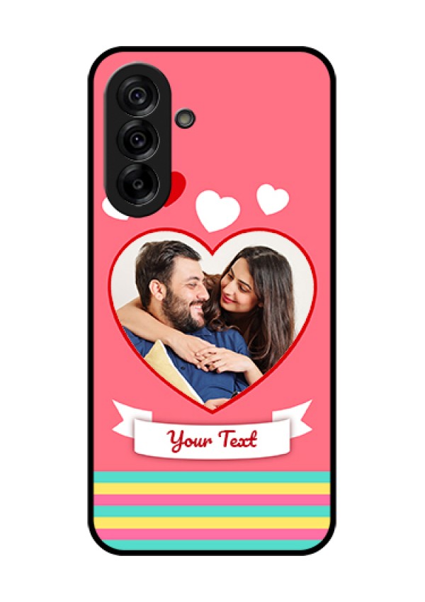 Galaxy A36 5G Custom Glass Phone Case - Love Shapes Doodle Design