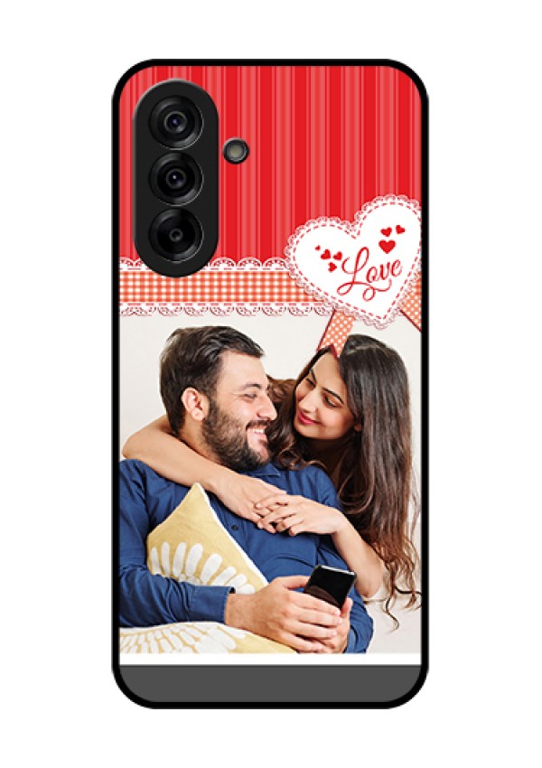 Galaxy A36 5G Custom Glass Phone Case - Red Love Pattern Design