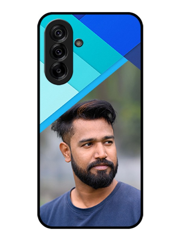 Custom Galaxy A36 5G Custom Glass Phone Case - Blue Pattern Design