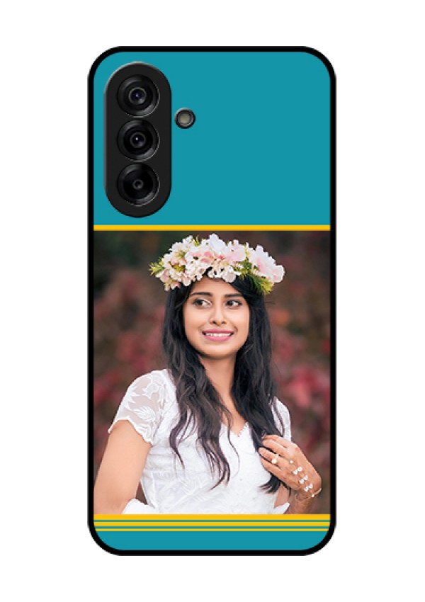 Galaxy A36 5G Custom Glass Phone Case - Yellow & Blue Design