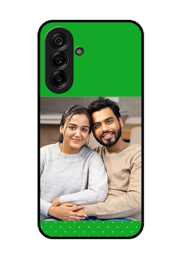 Galaxy A36 5G Custom Glass Phone Case - Green Pattern Design