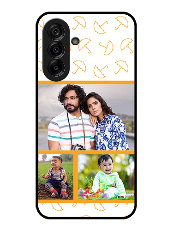 Custom Galaxy A36 5G Custom Glass Phone Case - Yellow Pattern Design