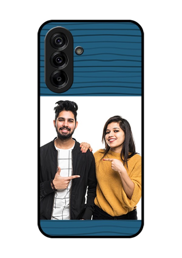 Galaxy A36 5G Custom Glass Phone Case - Blue Pattern Cover Design