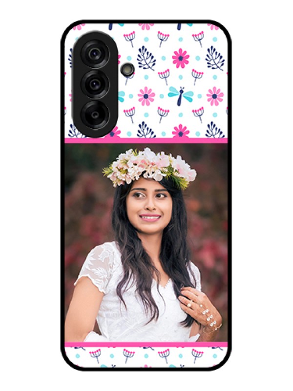 Custom Galaxy A36 5G Custom Glass Phone Case - Colorful Flower Design