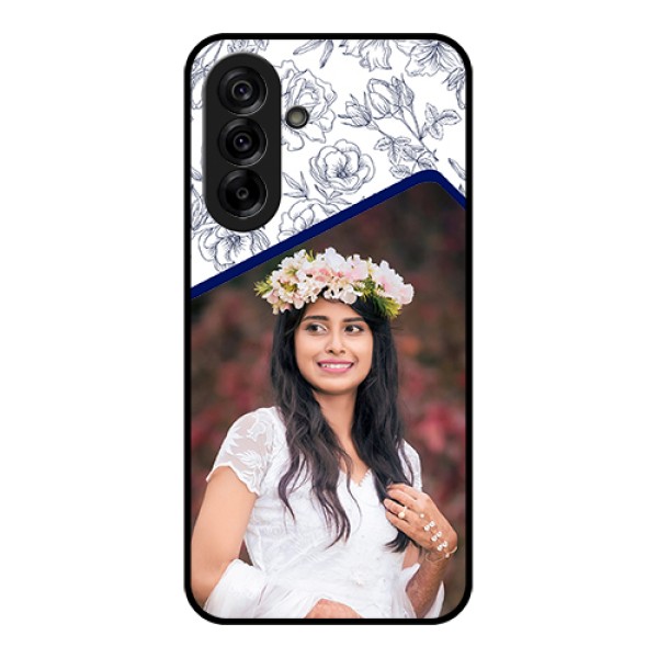 Galaxy A36 5G Custom Glass Phone Case - Classy Floral Design