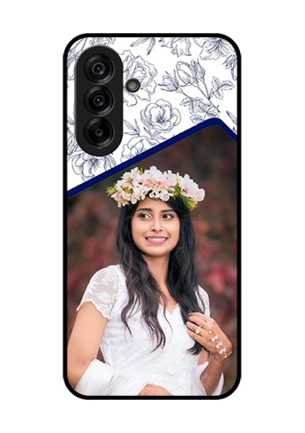 Galaxy A36 5G Custom Glass Phone Case - Classy Floral Design
