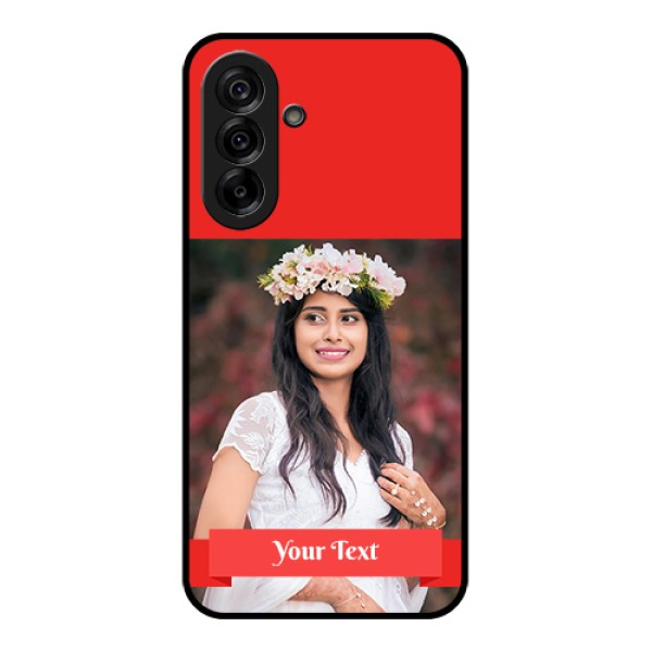 Galaxy A36 5G Custom Glass Phone Case - Simple Red Color Design Galaxy A36 5G Custom Glass Phone Case - Simple Red Color Design