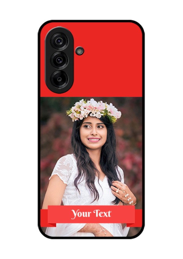 Galaxy A36 5G Custom Glass Phone Case - Simple Red Color Design
