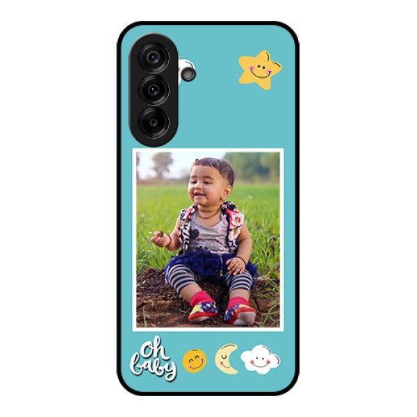 Galaxy A36 5G Custom Glass Phone Case - Smiley Kids Stars Design Galaxy A36 5G Custom Glass Phone Case - Smiley Kids Stars Design