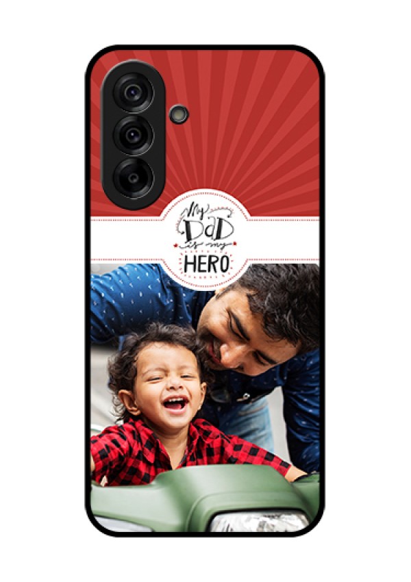 Galaxy A36 5G Custom Glass Phone Case - My Dad Hero Design