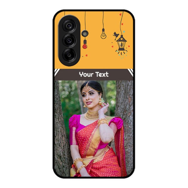 Galaxy A36 5G Custom Glass Phone Case - With Family Picture And Icons