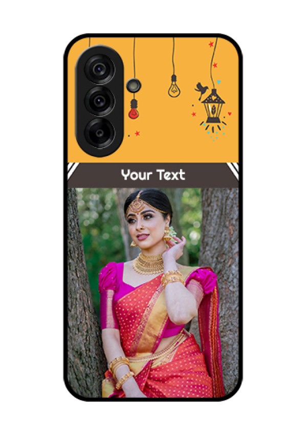 Galaxy A36 5G Custom Glass Phone Case - With Family Picture And Icons