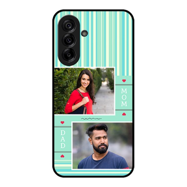 Galaxy A36 5G Custom Glass Phone Case - Mom & Dad Pic Design